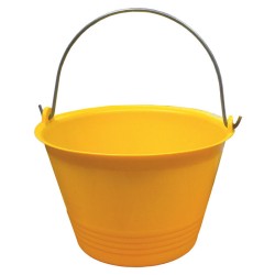 Secchio in plastica giallo tipo extra per muratore manico mm6