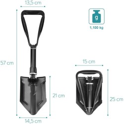 BADILE MINI VANGA PALA PORTATILE 57 cm PIEGHEVOLE PER CAMPEGGIO GIARDINAGGIO